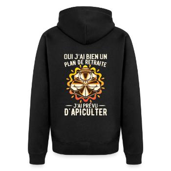 Retraite Apiculter Apiculteur - Veste à capuche bio Premium Unisexe - noir - Dos - Nico (187cm)