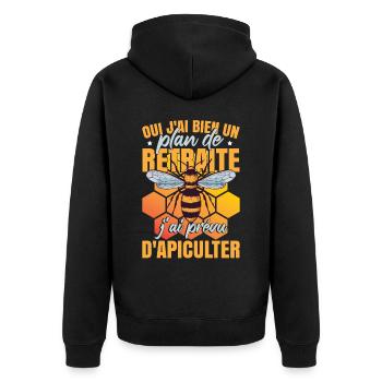 Retraite Apiculter - Veste à capuche bio Premium Unisexe - noir - Dos - Nico (187cm)