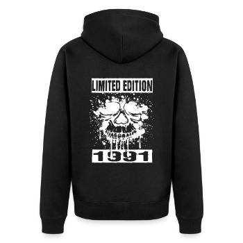 Édition limitée 1991 - Veste à capuche bio Premium Unisexe - noir - Dos - Nico (187cm)