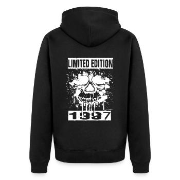 Limited Edition 1997 - Unisex Premium Bio Zip Hoodie - Schwarz - Hinten - Nico (187cm)