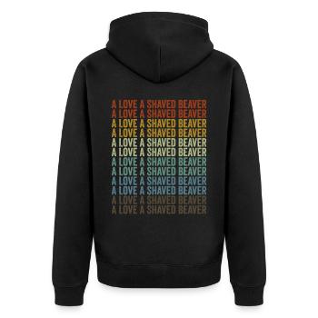 A Liebe Ein rasierter Biber Biber - Unisex Premium Bio Zip Hoodie - Schwarz - Hinten - Nico (187cm)