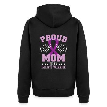 Mom Of An Epilepsy Warrior - Unisex Premium Organic Zip Hoodie - black - Back - Nico (187cm)