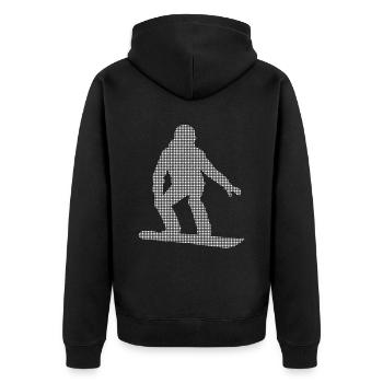 Snowboarding - Unisex Premium Bio Zip Hoodie - Schwarz - Hinten - Nico (187cm)