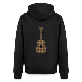 Gitarre - Unisex Premium Bio Zip Hoodie - Schwarz - Hinten - Nico (187cm)