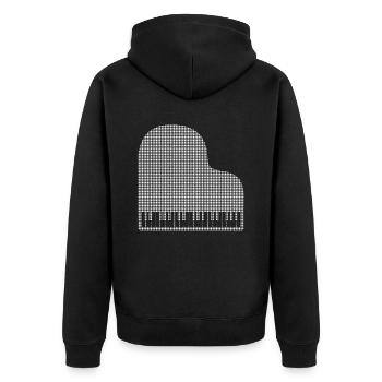 Klavier - Unisex Premium Bio Zip Hoodie - Schwarz - Hinten - Nico (187cm)