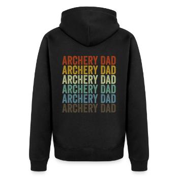 Archery Papa Archer Bow and Arrow Pa - Unisex Premium Organic Zip Hoodie - black - Back - Nico (187cm)