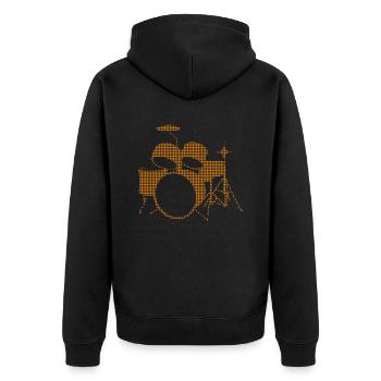 Percussion - Unisex Premium Organic Zip Hoodie - black - Back - Nico (187cm)
