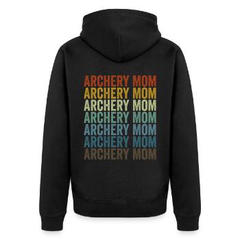 Bogenschießen Mom Bogenschütze Bogen und Pfeil Mom - Unisex Premium Bio Zip Hoodie - Schwarz - Hinten - Nico (187cm)