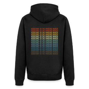 Assistant to the pancake maker Pancake Ace - Unisex Premium Organic Zip Hoodie - black - Back - Nico (187cm)