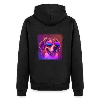 Hunde Australian Shepherd Hundeliebhaber Aussie - Unisex Premium Bio Zip Hoodie - Schwarz - Hinten - Nico (187cm)