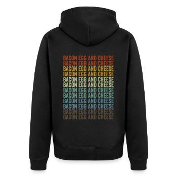 Bacon Egg and Cheese Bacon Lover's Egg Cheese - Unisex Premium Organic Zip Hoodie - black - Back - Nico (187cm)