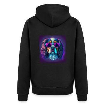 Dog saying Cavalier Spaniel for dog lovers - Unisex Premium Organic Zip Hoodie - black - Back - Nico (187cm)