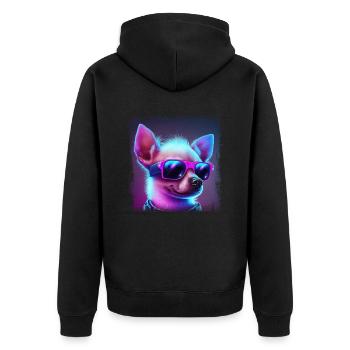 Dog Cartoon Chihuahua Design pour les amoureux des chiens - Veste à capuche bio Premium Unisexe - noir - Dos - Nico (187cm)