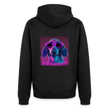 Hunde Spruch Dachshund Design für Hundeliebhaber - Unisex Premium Bio Zip Hoodie - Schwarz - Hinten - Nico (187cm)