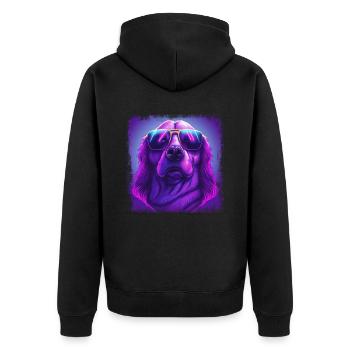 Hunde Spruch Golden Retriever Design - Unisex Premium Bio Zip Hoodie - Schwarz - Hinten - Nico (187cm)