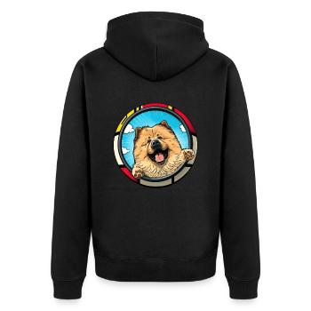 Dog Cartoon Chow Chow for Dog Lovers - Unisex Premium Organic Zip Hoodie - black - Back - Nico (187cm)