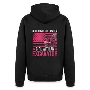 Bagger Mädchen Frau Baggerfahrer - Veste à capuche bio Premium Unisexe - noir - Dos - Nico (187cm)