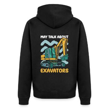 Bagger Schwermaschinenbediener Baggerfahrer Kinder - Unisex Premium Organic Zip Hoodie - black - Back - Nico (187cm)