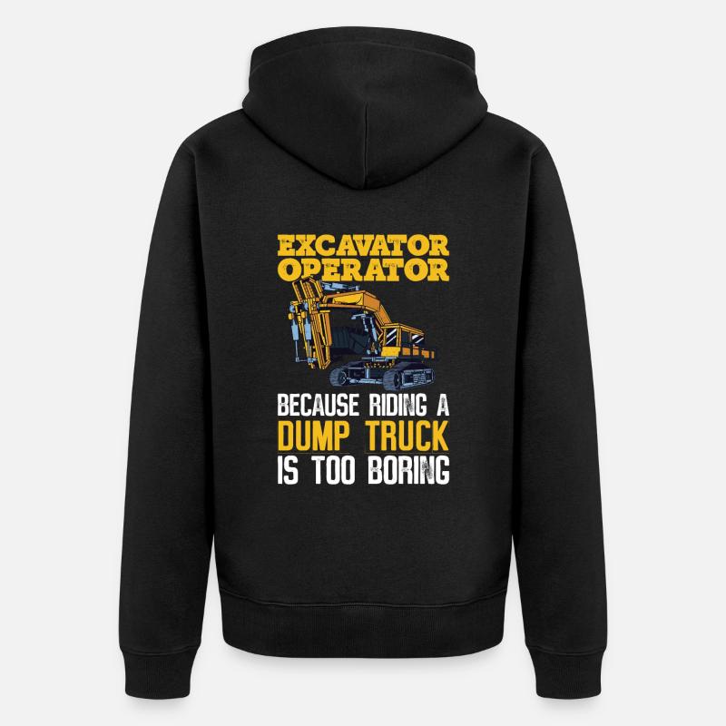 Baggerfahrer Bagger Bagger - Unisex Premium Bio Zip Hoodie - Schwarz