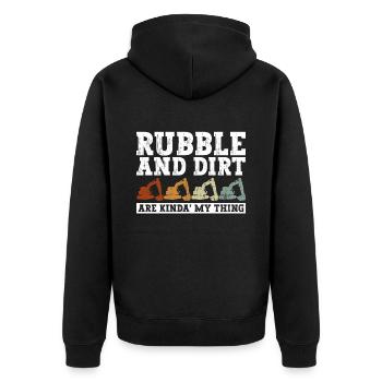 Bagger Sandbagger Baggerfahrer - Unisex Premium Bio Zip Hoodie - Schwarz - Hinten - Nico (187cm)