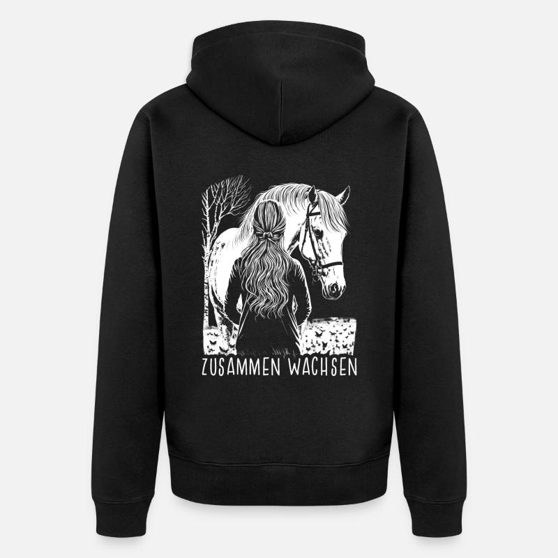 Zusammen Wachsen - Unisex Premium Bio Zip Hoodie - Schwarz
