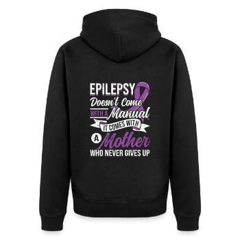 Maman Épilepsie Ruban violet Épilepsie épileptique - Veste à capuche bio Premium Unisexe - noir - Dos - Nico (187cm)