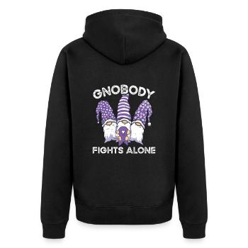 Gnome Epilepsie Ruban Violet Épileptique - Veste à capuche bio Premium Unisexe - noir - Dos - Nico (187cm)