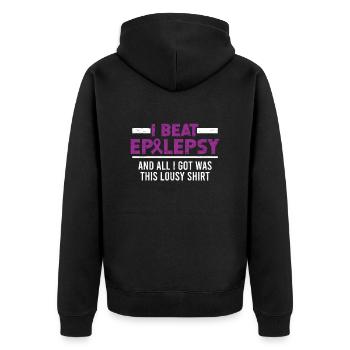 Epilepsy awareness Epilepsy and everything that - Unisex Premium Organic Zip Hoodie - black - Back - Nico (187cm)