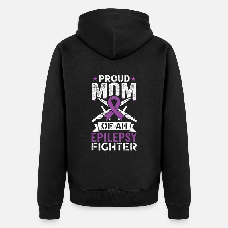 Mutter Einer Mutter Einer Epilepsie-kämpferin - Unisex Premium Bio Zip Hoodie - Schwarz