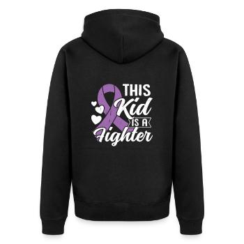 Épilepsie Kid Ruban violet Épilepsie épileptique - Veste à capuche bio Premium Unisexe - noir - Dos - Nico (187cm)