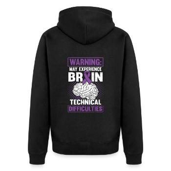 Cerveau Ruban Violet Technique Épileptique - Veste à capuche bio Premium Unisexe - noir - Dos - Nico (187cm)