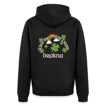 Embrasse-moi - Fête de la Saint-Patrick Brakna - Veste à capuche bio Premium Unisexe - noir - Dos - Nico (187cm)