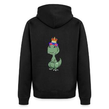 Dino Queen Elizabeth II British Crown T-Rex - Veste à capuche bio Premium Unisexe - noir - Dos - Nico (187cm)