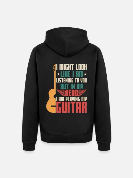 Gitarre lustig - Unisex Premium Bio Zip Hoodie - Schwarz