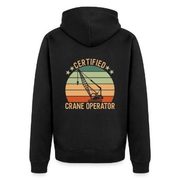Grutier certifié Kran - Veste à capuche bio Premium Unisexe - noir - Dos - Nico (187cm)