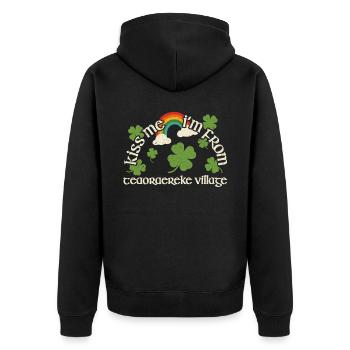 Küss mich - St. Patricks Day Teaoraereke Village - Unisex Premium Bio Zip Hoodie - Schwarz - Hinten - Nico (187cm)