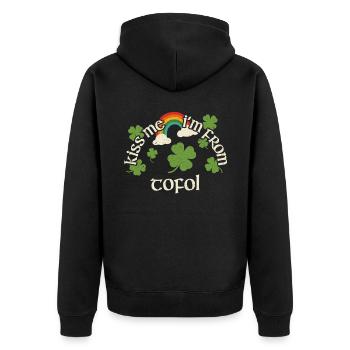Embrasse-moi - Fête de la Saint-Patrick Tofol - Veste à capuche bio Premium Unisexe - noir - Dos - Nico (187cm)