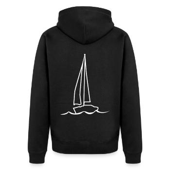 Segeln Segelclub Segelboot Segler - Unisex Premium Bio Zip Hoodie - Schwarz - Hinten - Nico (187cm)