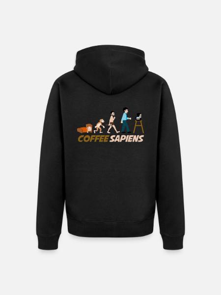 Coffee Coffee Sapiens Coffee Drinker - Unisex Premium Organic Zip Hoodie - black