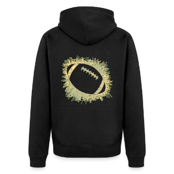 Rugby ball Football Rugby players - Unisex Premium Organic Zip Hoodie - black - Back - Nico (187cm)