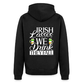Irlande Irlandais drôle de dicton de la Saint-Patrick - Veste à capuche bio Premium Unisexe - noir - Dos - Nico (187cm)