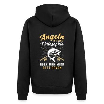 Fishing Fishing Fisher Fishing Rod Carp Rod Fish - Unisex Premium Organic Zip Hoodie - black - Back - Nico (187cm)