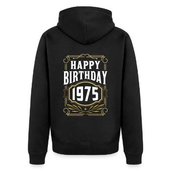 1975 Fête d’anniversaire Ancienne année de construction - Veste à capuche bio Premium Unisexe - noir - Dos - Nico (187cm)