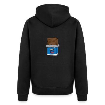 Chocolate Lover Chocolate Milk Chocolate Bars - Unisex Premium Organic Zip Hoodie - black - Back - Nico (187cm)