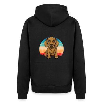 Teckel Cadeau Dixie Viennese Doxie Teckel - Veste à capuche bio Premium Unisexe - noir - Dos - Nico (187cm)