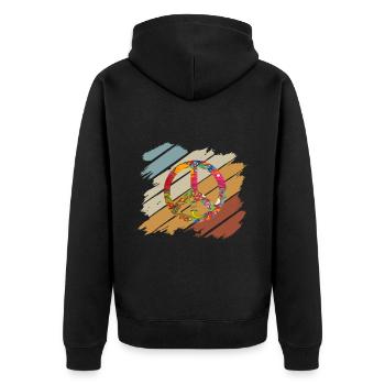 Hippie Peace Groovy Flowerpower Boho Woodstock - Veste à capuche bio Premium Unisexe - noir - Dos - Nico (187cm)
