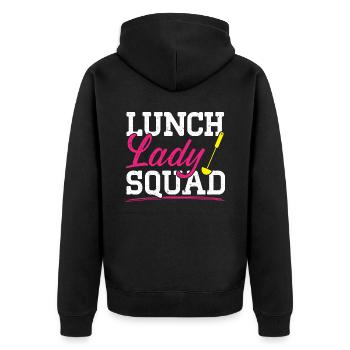 Cafeteria Worker Dinner Lady Cook Lunch Lady Squad - Unisex Premium Bio Zip Hoodie - Schwarz - Hinten - Nico (187cm)