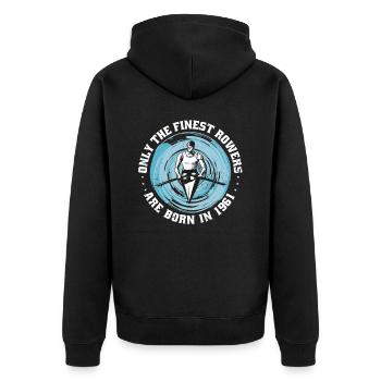 Canoe rowing Canoeists Rowers Born 1961 - Unisex Premium Organic Zip Hoodie - black - Back - Nico (187cm)