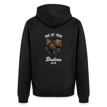 Brahma Hühner I Chicken Geflügel Motiv für - Unisex Premium Bio Zip Hoodie - Schwarz - Hinten - Nico (187cm)