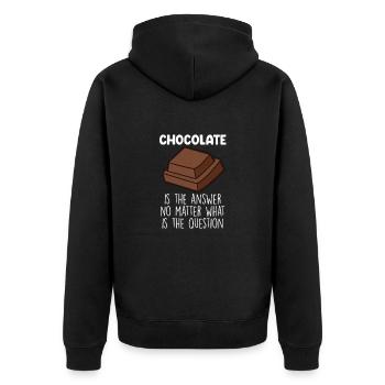 Chocolat drôle Chocolat Citation - Veste à capuche bio Premium Unisexe - noir - Dos - Nico (187cm)
